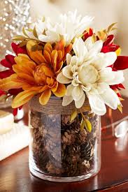 For A Tabletop Focal Point Nothing Draws Attention Like Our Arrangement Of Faux Dahlias Complete With A Glass Vase F Fall Decor Diy Fall Centerpiece Diy Fall