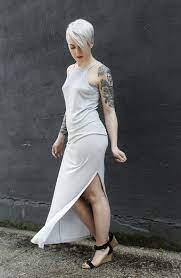 Jersey Maxi Dress Style Currents Maxi Jersey Dress Pixie Outfit Short Blonde Haircuts