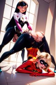 Futa Violet Parr, Small Breast, Torn Supersuits AI Porn