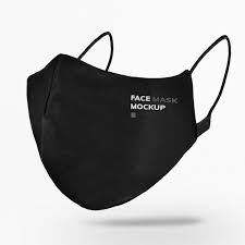 Download Download Premium Illustration Of Black Face Mask Mockup On A Gray Mockup Design Clothing Mockup Mockup