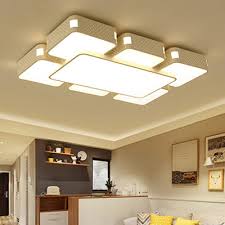 Simple Concise Blocks Flush Mount Metallic Led Flush Light Fixture In Warm White For Exhibition Hall Beautifulhalo Com
