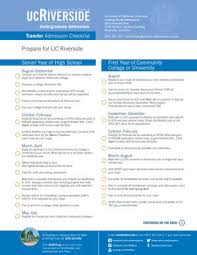 Ucr Transfer Checklist Undergraduate Admissions