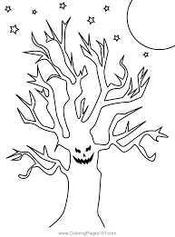 These pumpkin coloring pages are great for halloween, fall, and thanksgiving. Scary Tree Coloring Page For Kids Free Halloween Printable Coloring Pages Online For Kids Coloringpages101 Com Coloring Pages For Kids