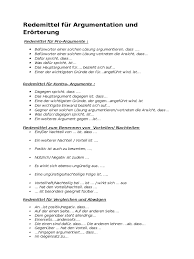 Other sets by this creator. Redemittel Fu R Argumentation Und Ero Rterung