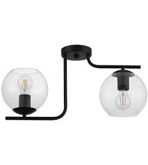 Eglo 204338a Marojales 2 Light 22 Inch Black Semi Flush Ceiling Light