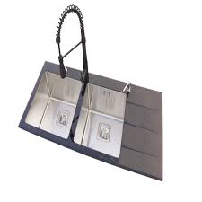 Browse our stunning range of double drainer sinks. Black Glass Top Double Kitchen Sink In Kitchen With Drainer Buy Tempered Glass Sink Glass Sink With Black Faucet Black Glass Top Kitchen Sink With Drainer Product On Alibaba Com