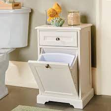 (you will love to see these:a�10+ stunning & gorgeous bathroom vanity with makeup station ideas). Weatherby Trash Can Cabinet With Drawer Trash Can Cabinet Bathroom Trash Can Storage Cabinet With Drawers