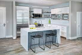 This kitchen project started with the removal of a partition wall between the kitchen and living room. Small Penthouse Condo Kitchen Remodel With Island Contemporary Kitchen Sacramento By Unique Techniques Houzz