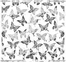 Jul 16, 2021 · butterflies are colorful, diverse, abundant, and active during the day in warm months, making them an ideal pursuit for wildlife watchers. Clipart Of A Seamless Black And White Butterfly Background Pattern Royalty Free Vector Illustration By Vector Tradition Sm 1365520