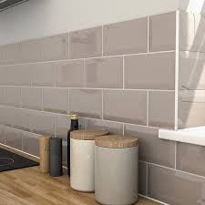 Browse floor tiles at b&q starting from £6. Trentie Taupe Gloss Metro Ceramic Wall Tile Pack Of 40 L 200mm W 100mm Diy At B Q