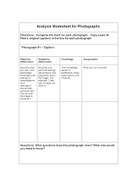 Analysis Worksheet For Lewis Hine Photographs Lewis Hine Novel Studies Analysis