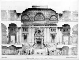 Section For A Proposed Monumental Staircase Inside A Museum France Architecture Mapping Architecture Drawing Historical Architecture