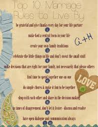 At Our Wedding Ceremony The Sermon Given Was Top 10 Rules To Live By So I Made This And Gave It To My Marriage Rules Love And Marriage 10th Anniversary Idea