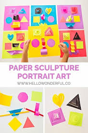 Paper Sculpture Portrait Art Hello Wonderful Sculpture Kids Paper Sculpture Kids Art Projects Remove the glass from the frames & glue the sculpture to the inside of the back of the frame. paper sculpture portrait art hello