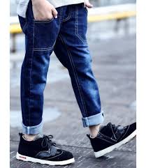 Slight knee fades add a little character here. Straight Dark Color Wash Jeans