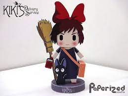 Kiki S Delivery Service Kiki And Jiji Papercraft Anime Crafts Paper Toys Anime Crafts Diy