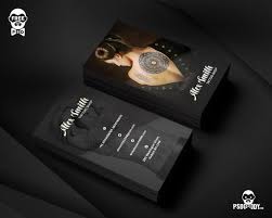Professional plain black tattoo artist business card. Tattoo Artist Visiting Card Psd Psddaddy Com