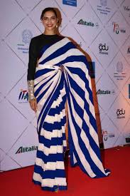 Surely, we have plenty of lessons to learn the long legged diva. Deepika Padukone Fashionable White Chex Bollywood Designer Saree On Sale