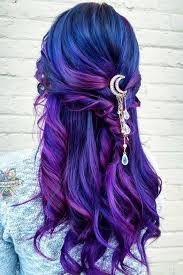 Wavy hair is another option for blue hair. Fabulous Purple And Blue Hair Styles Lovehairstyles Com Hair Styles Bright Hair Bright Hair Colors
