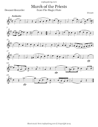 Mozart March Of The Priests From The Magic Flute The Magic Flute Free Sheet Music Sheet Music