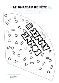 chapeau de fete du nouvel an a imprimer chapeaux carte bonne annee jeux coloriage camion
