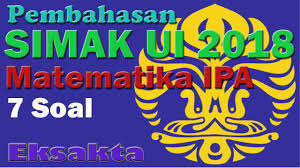 Maybe you would like to learn more about one of these? Pembahasan Simak Ui 2018 Matematika Ipa 1 Youtube