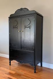Free Shipping Restored Antique Black Armoire Cabinet By Eclectichomeliving From Eclectic Home Living Of Los Angeles Ca Attic Vintage Armoire Painted Wardrobe Eclectic Home