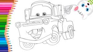 This time, poor lightning mcqueen is just not as fast as these new racecars. Tow Mater Cars Movie Coloring Pages Drawing For Kids And Children Youtube