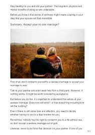 Are there ways to cope with a sexless marriage? How To Cope With A Sexless Marriage
