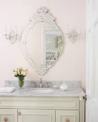 Oversize mirrors and large mirrors are great as bathroom mirrors. Shabby Chic Bathroom Design Ideas