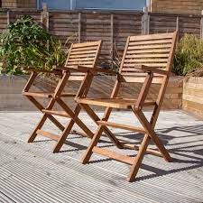 They provide masses of room on which to sit back, relax and swing, but without the outdated look of the swing chair your granny used to have, and without the danger of falling straight out that. Folding Garden Wooden Arm Chairs Pair Savvysurf Co Uk