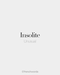 Insolite Unusual ɛ Sɔ Lit French Words With Meaning French Words Quotes Unusual Words