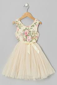 Cream Floral Tulle A Line Dress Toddler Girls Little Girl Fashion Toddler Girl Dresses Toddler Dress