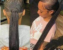 Braided Wigcornrow Wigs Cornrow Braided Wigfull Lace Etsy Braided Ponytail Hairstyles African Hair Braiding Styles Big Cornrows Hairstyles