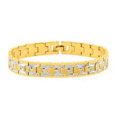 Men jewelry 14k gold plated 15mm stainless steel hip hop mens wrist bracelet 8.5. Buy Sanaa Creations Bracelet For Men And Boys With Gold Plated Bracelet Stainless Steel Man Chain Bracelet Mens Jeweller At Amazon In