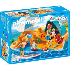 Famille De Vacanciers Et Tente Play Mobile Playmobil Aire De Jeux Aquatique