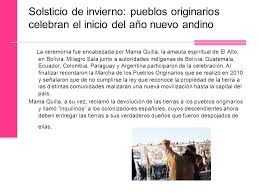Del 21 al 24 de junio, los pueblos originarios del sur del planeta festejan el inicio de un nuevo año. Diario De Los Pueblos Originarios Autoras Florencia Kerner Y Candela Cwi 3 I Ppt Descargar