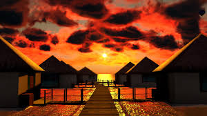 Bora Bora Island Sunset Bora Bora Sunset Wallpaper Amazing Sunsets Beautiful Places To Visit Sunset Wallpaper