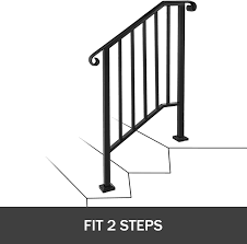 Sign in | create account. Buy Happybuy Handrail Picket 2 Fits 2 Or 3 Steps Matte Black Stair Rail Wrought Iron Handrail With Installation Kit Hand Rails For Outdoor Steps Online In Turkey B07wc6x8ym