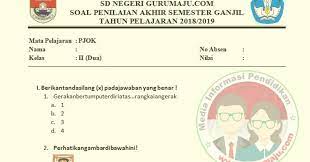 Ulangan umum semester ganjil penjaskes sd. Soal Uas Pas Pjok Kelas 2 Semester 2 K13 Revisi 2018 Guru Maju