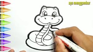Mudahnya Ayo Belajar Cara Menggambar Ular Lucu Dan Mewarnai Kartun Untuk Anak Anak Indonesia Youtube