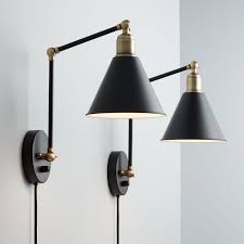 Check spelling or type a new query. 360 Lighting Modern Wall Lamp Plug In Set Of 2 Black And Antique Brass For Bedroom Reading Living Room Walmart Com Plug In Wall Lamp Modern Wall Lamp Swing Arm Wall Lamps