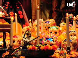 These altars are decorated with bright yellow marigold flowers, photos of the departed, and the favorite foods and drinks of the one being honored. Dia De Muertos Una Tradicion Que Vive Efemerides Universidad America Latina