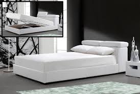 The transitional chrome leg style offers stability that added to its. Logan White Leather Bed W Storage