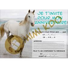 Texte carte joyeux anniversaire fille 10 ans. Lot De 6 Cartes Invitations Anniversaire Enfant Cheval V1 6 Enveloppes Cadeau Neuve Amzalan Com