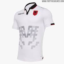 The jersey uses a bespoke kit design from macron … Albania 2019 2020 Home Away Third Kits Released Footy Headlines Soccer Jersey Black And White Football Football Shirts