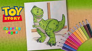 Related wallpaper for toy story 3 tyrannosaurus rex coloring pages. Toy Story Coloring Pages For Kids Coloring Dinosaur Rex How To Draw A Cartoon Dinosaur Youtube