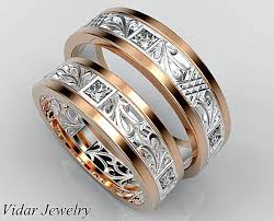 His And Hers Wedding Bands Matching Wedding Bands Set Etsy Diamond Wedding Band Sets Matching Wedding Rings Matching Wedding Ring Sets