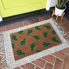 our cactus cooler welcome mat is a favorite all year long choose your color combo and accent shapes to make it just summer doormat outdoor door mat door mat