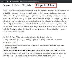 diyanet ruya tabirleri ruyada altin gormek ruya yorum altin